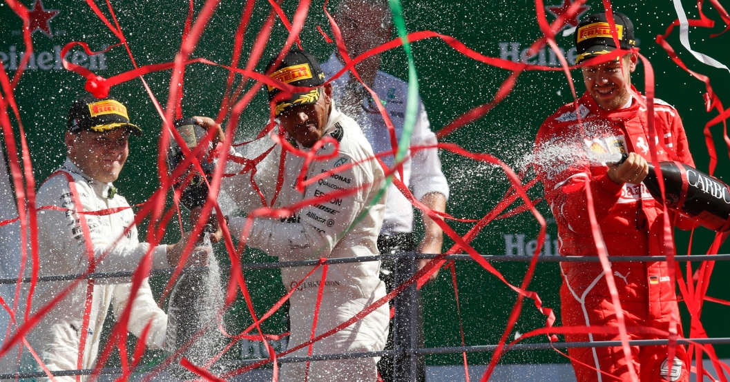 Lewis Hamilton, Sebastian Vettel et Valtteri Bottas