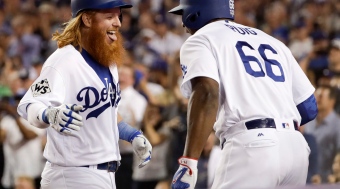 Justin Turner et Yasiel Puig