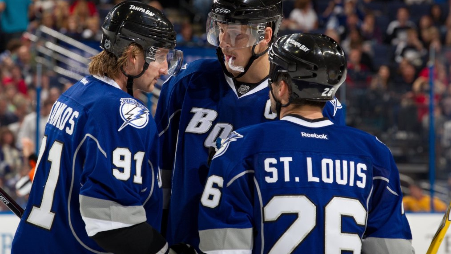 Steven Stamkos, Vincent Lecavalier et Martin St-Louis. Stamkos - Lecavalier - St-Louis