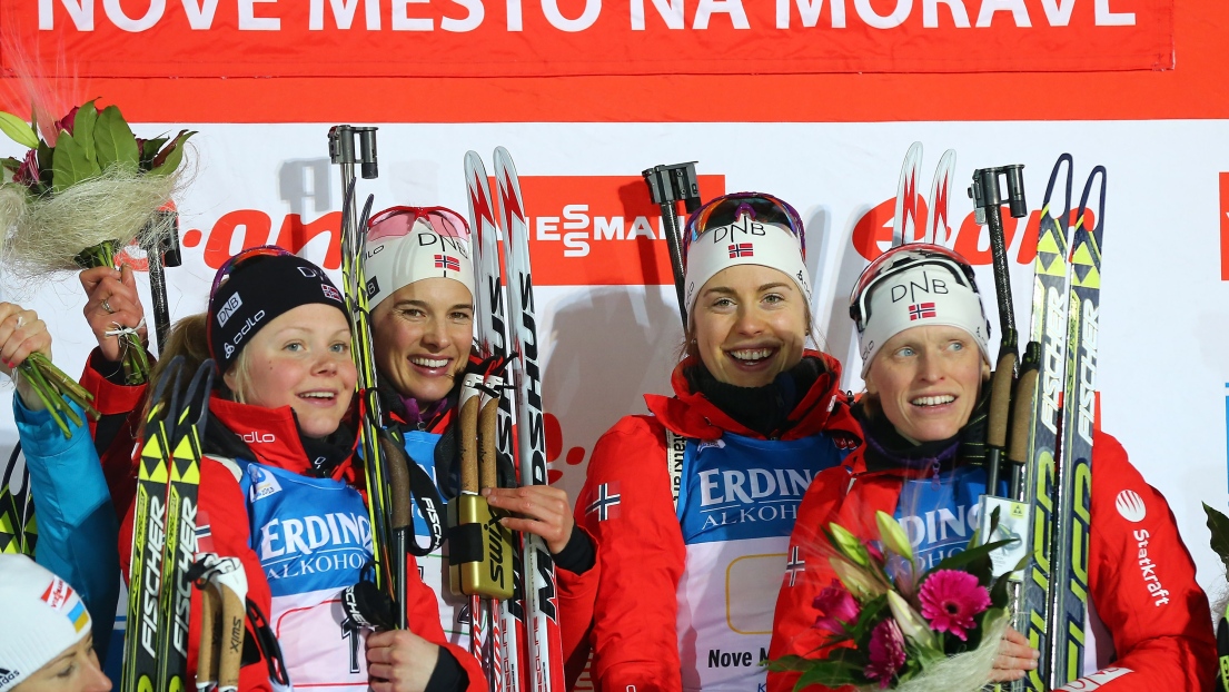 L'équipe féminine norvégienne de biathlon