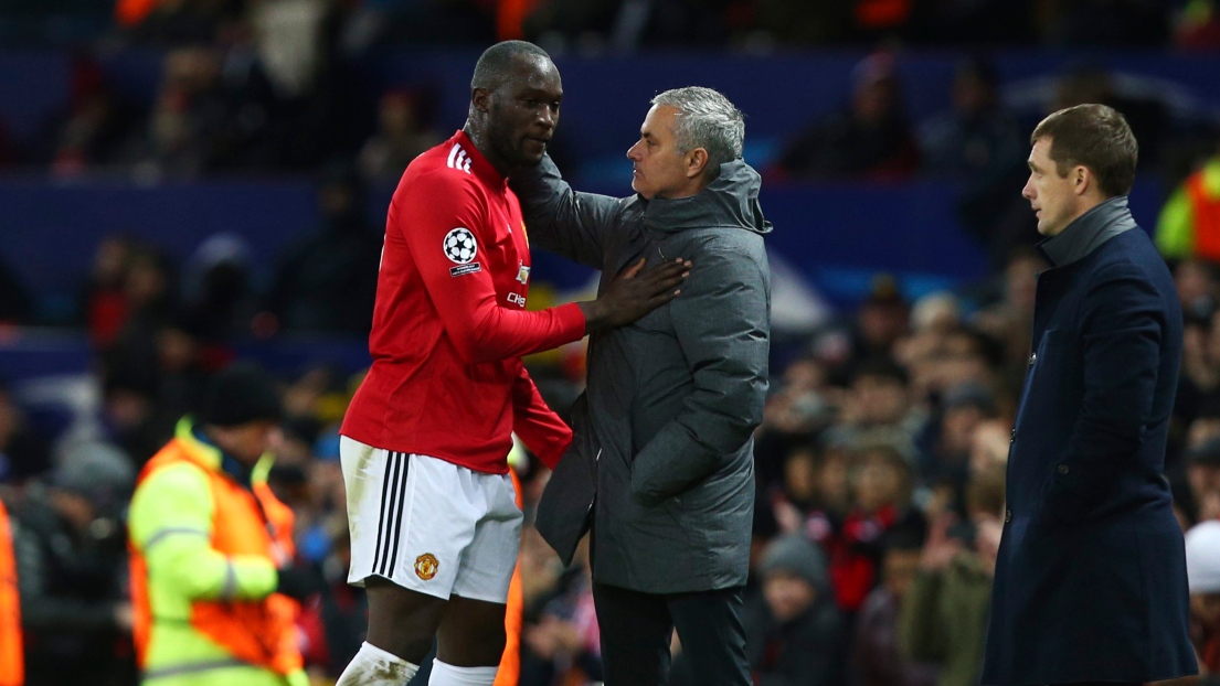 Romelu Lukaku et Jose Mourinho 