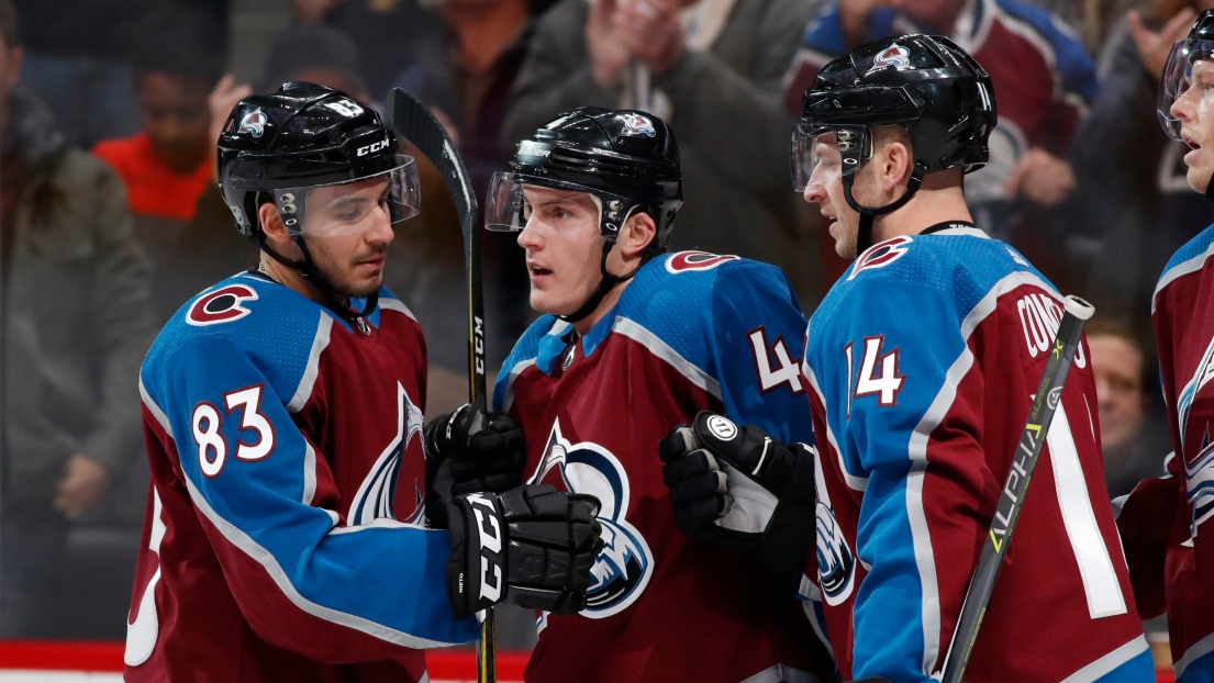 Matt Nieto, Tyson Barrie et Blake Comeau 