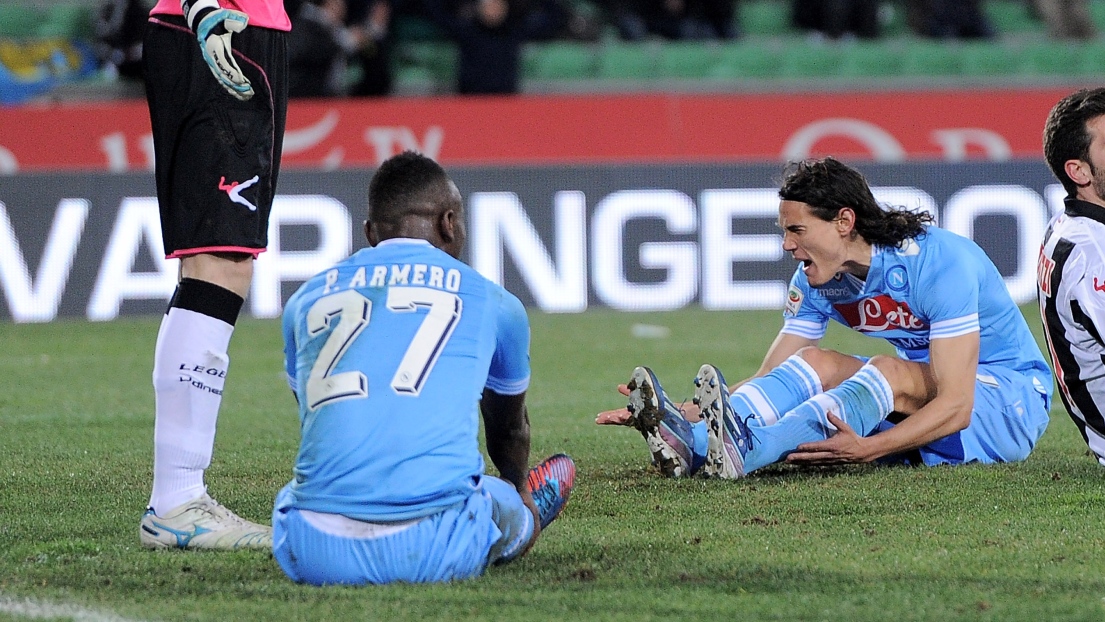 Cavani et Armero de l'équipe de Naples