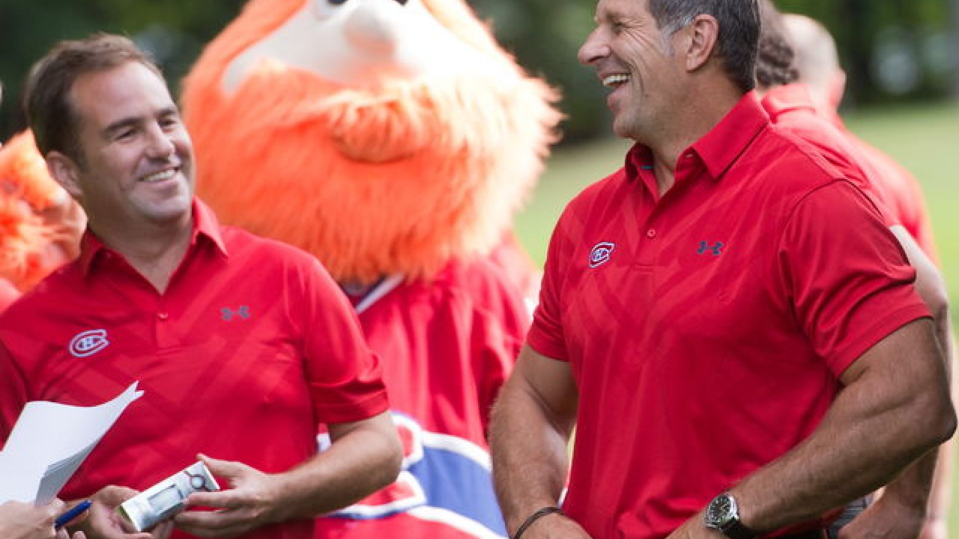 geoff Molson,Youppi et Marc Bergevin