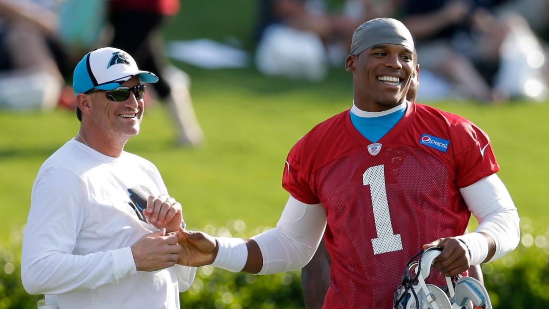 Mike Shula et Cam Newton