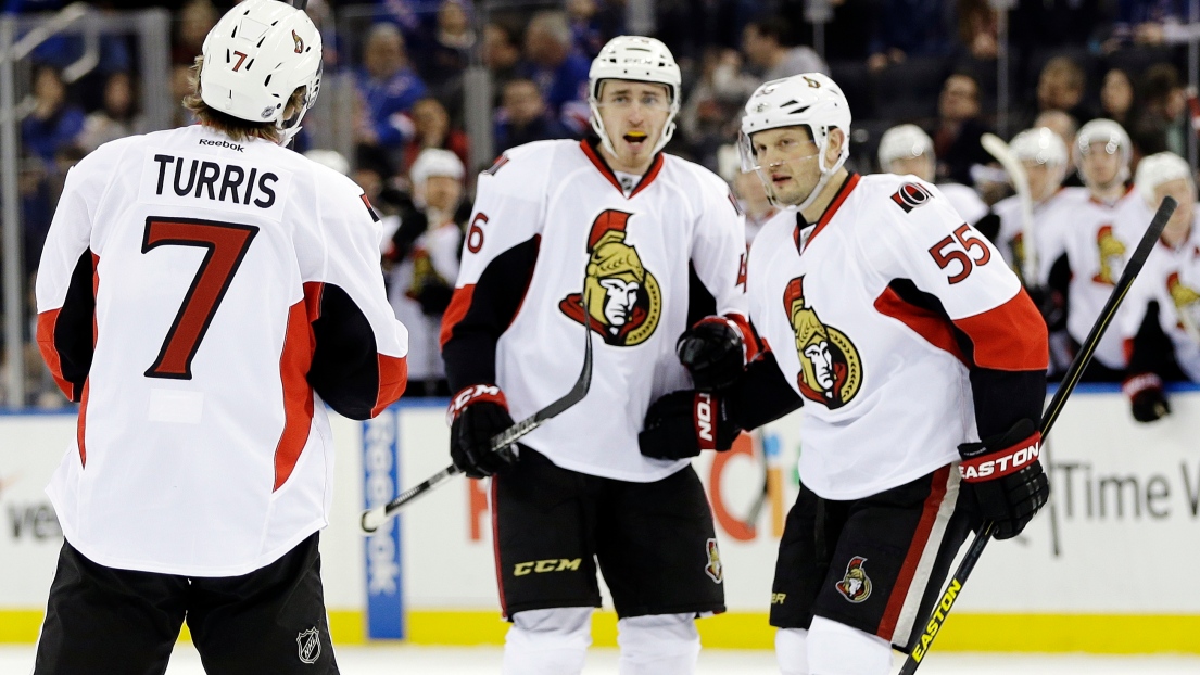 Kyle Turris et Sergei Gonchar