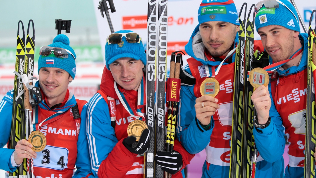 L'équipe russe de biathlon.