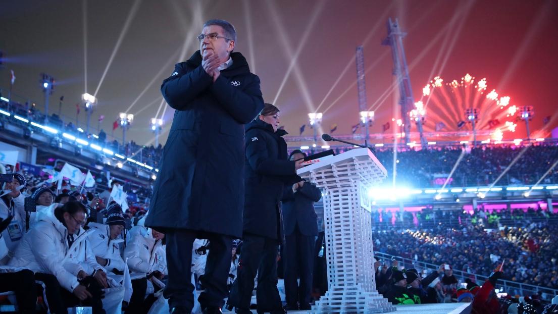 Thomas Bach à la cérémonie d'ouverture des JO 2018