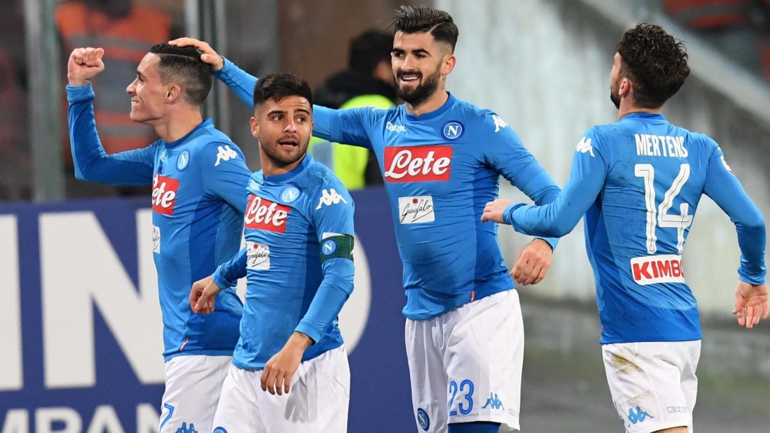 Jose Callejon, Lorenzo Insigne, Elseid Hysaj et Dries Mertens