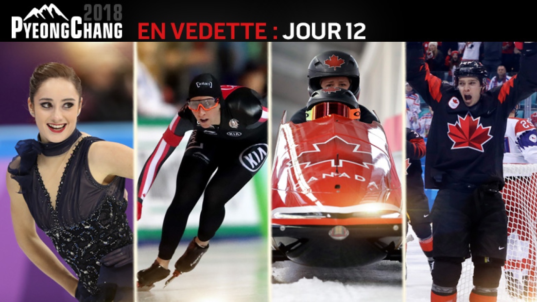 Kaetlyn Osmond, Ivanie Blondin, Kaillie Humphries, Phylicia George et Mason Raymond