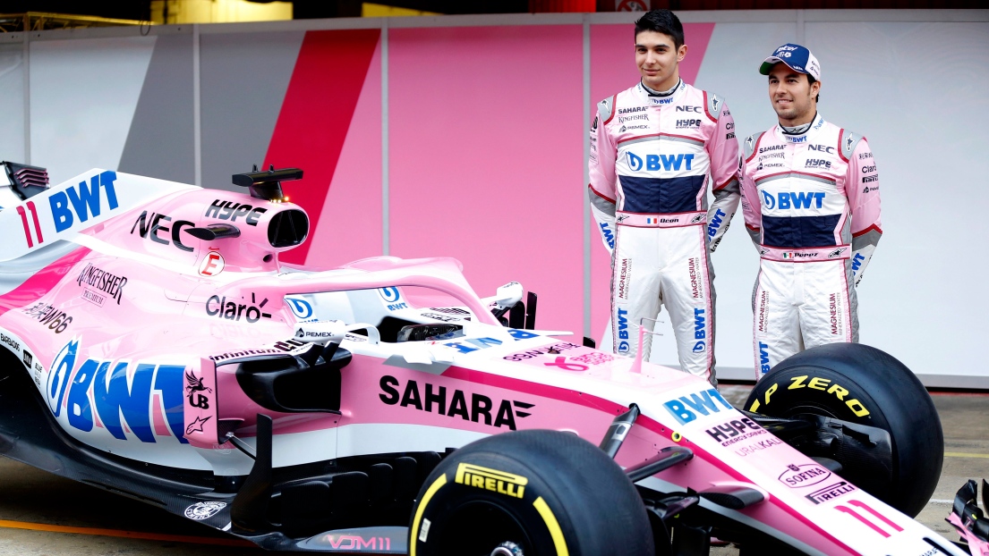 Sergio Perez (droite) et Esteban Ocon