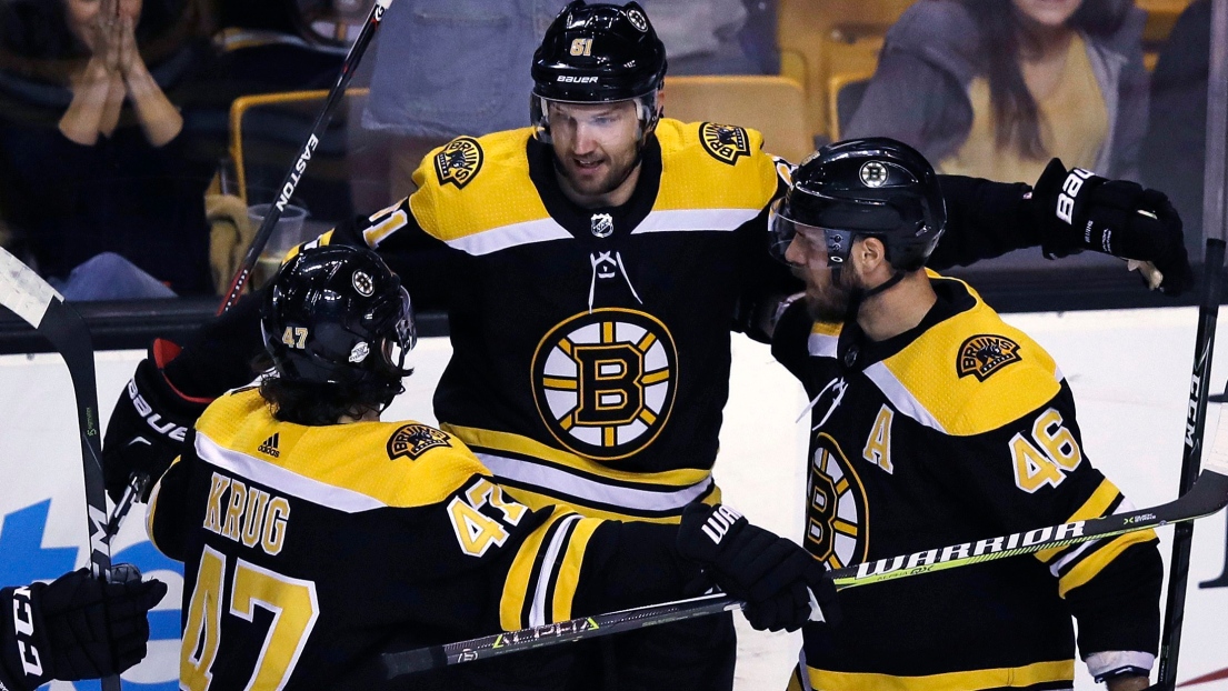 Torey Krug, Rick Nash et David Krejci