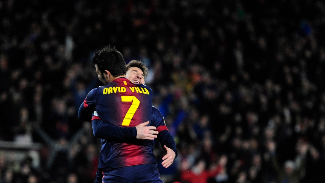 David Villa et Lionel Messi