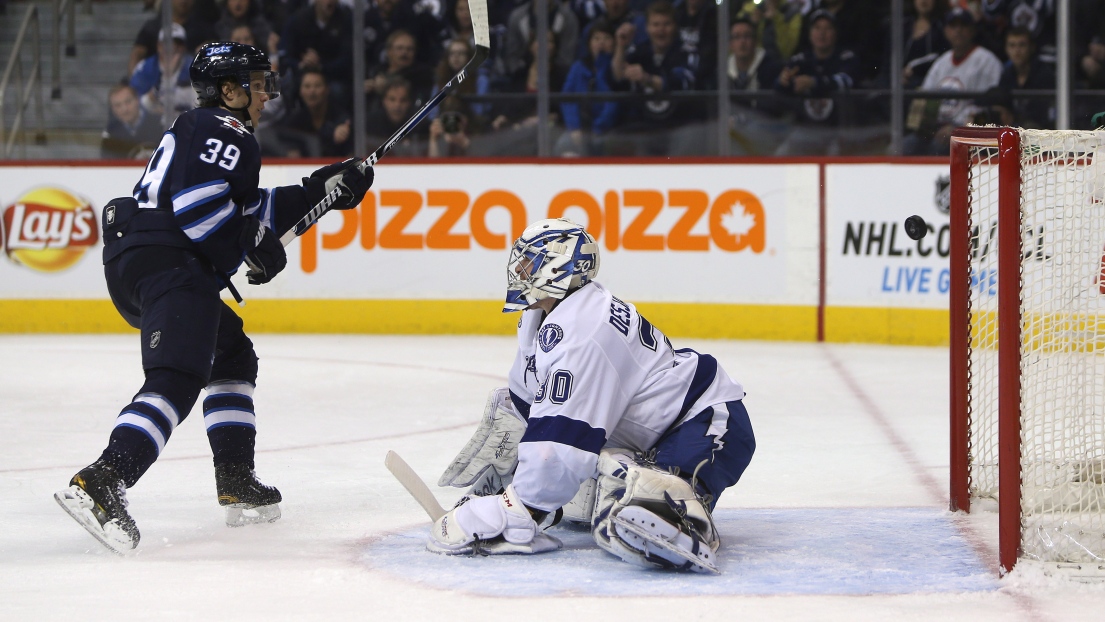 Tobias Enstrom et Cédrick Desjardins