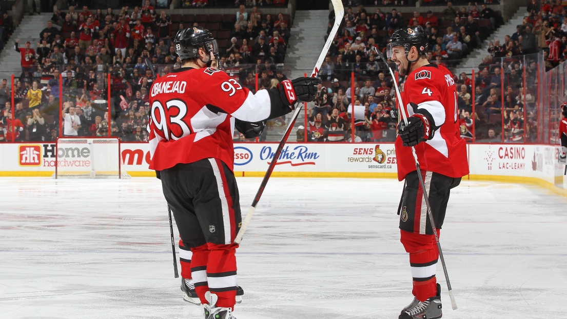 Mika Zibanejad et Chris Phillips