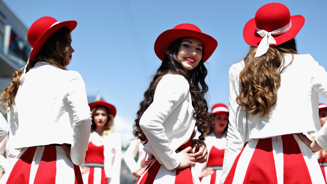 Des mannequins sur la grille de départ du Grand Prix de Russie en 2017