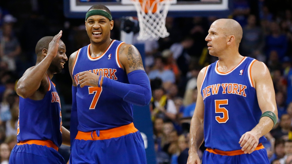  Raymond Felton, Carmelo Anthony et Jason Kidd 