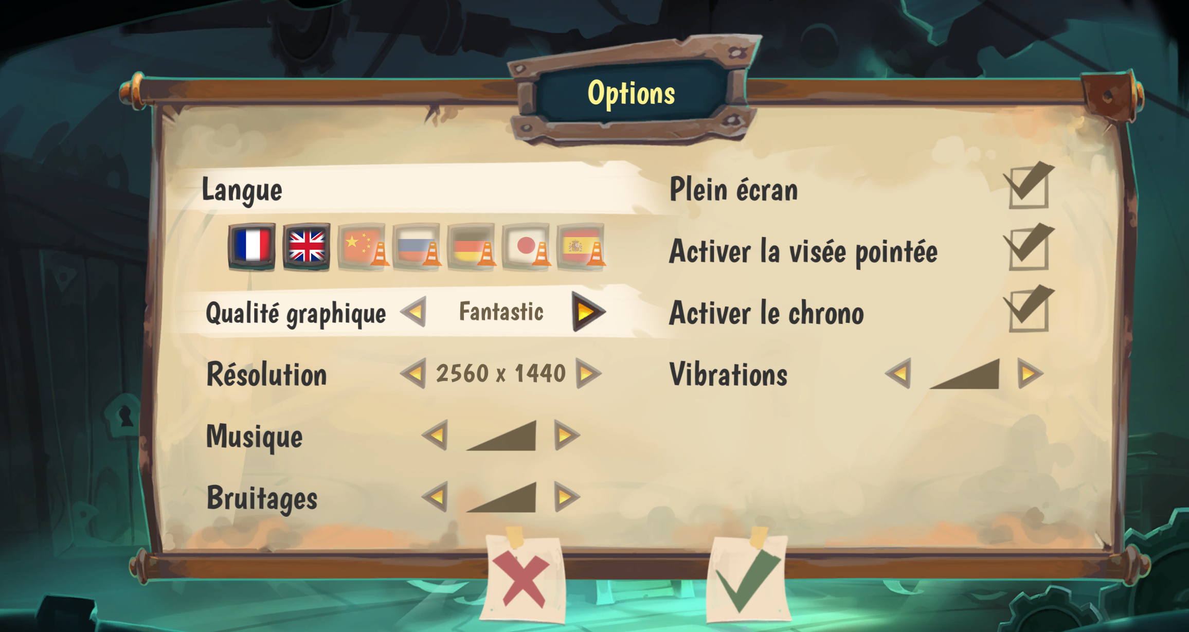 Les options graphiques sont enfin disponibles