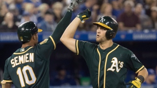 Marcus Semien et Chad Pinder