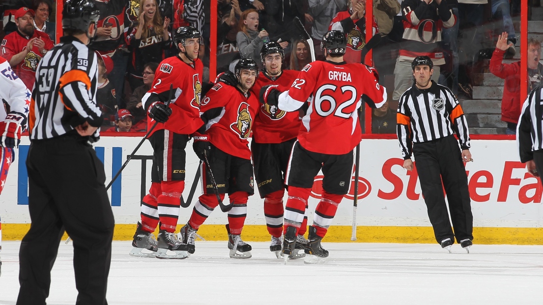 Jared Cowen, Cory Conacher, Mika Zibanejad et Eric Gryba