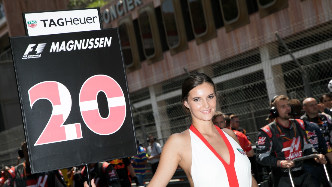 Une « grid girl » au Grand Prix de Monaco en 2017