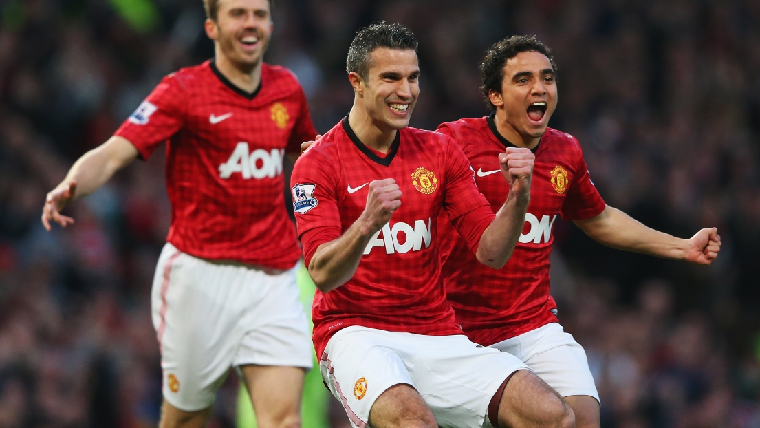 Michael Carrick, Robin van Persie et Rafael de Manchester United