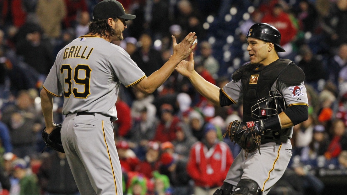 Jason Grilli et Russell Martin des Pirates