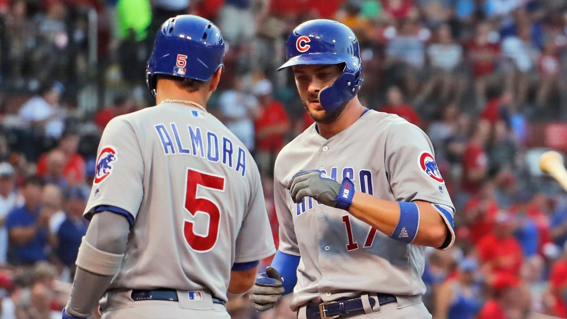 Albert Almora et Kris Bryant