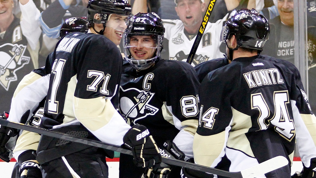 Sidney Crosby, Evgeni Malkin Chris Kunitz et Kristopher Letang