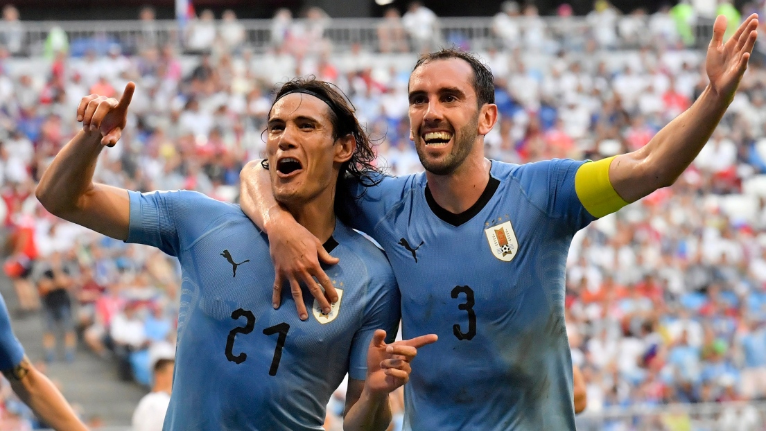 Edinson Cavani et Diego Godin