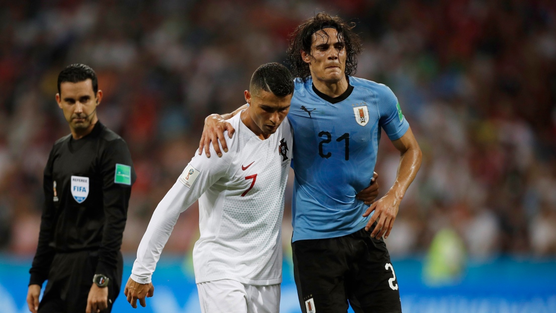 Edinson Cavani et Cristiano Ronaldo