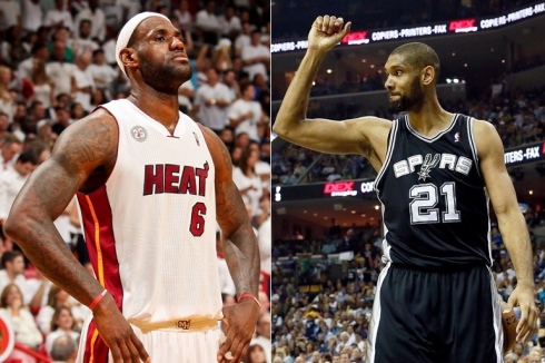 LeBron James et Tim Duncan