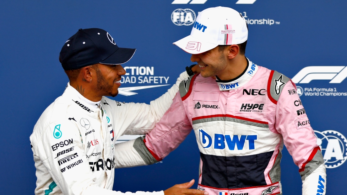 Lewis Hamilton et Esteban Ocon