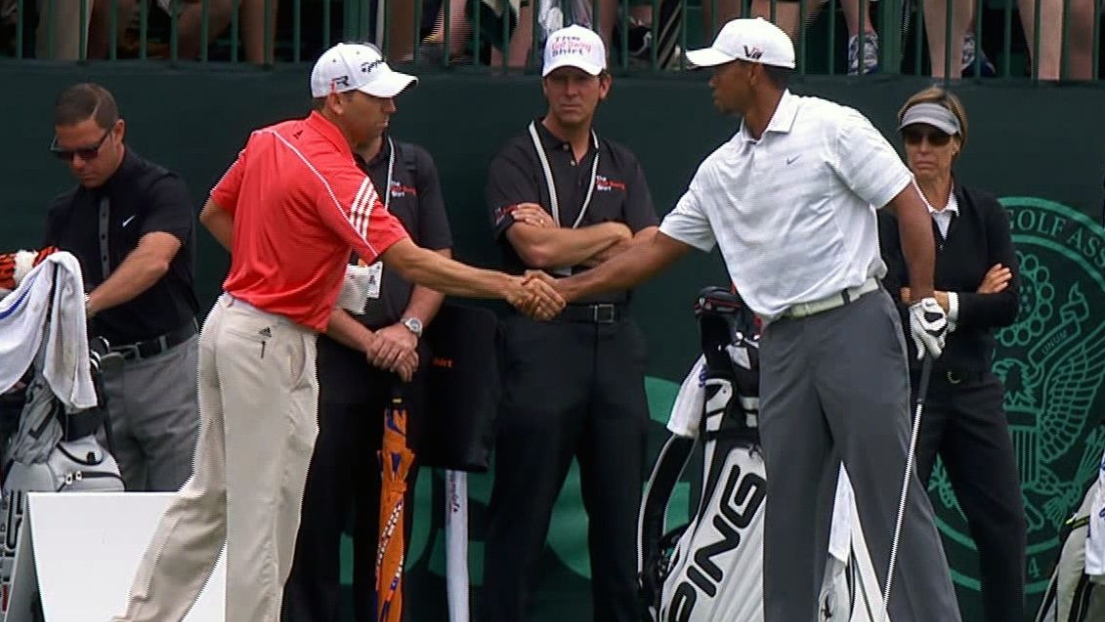 Sergio Garcia et Tiger Woods