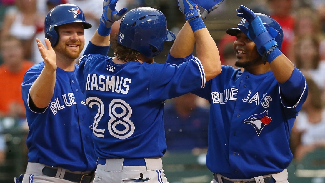 Colby Rasmus,  Adam Lind et Edwin Encarnacion