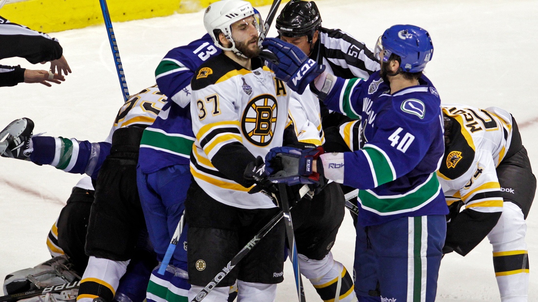 Patrice Bergeron et Maxim Lapierre