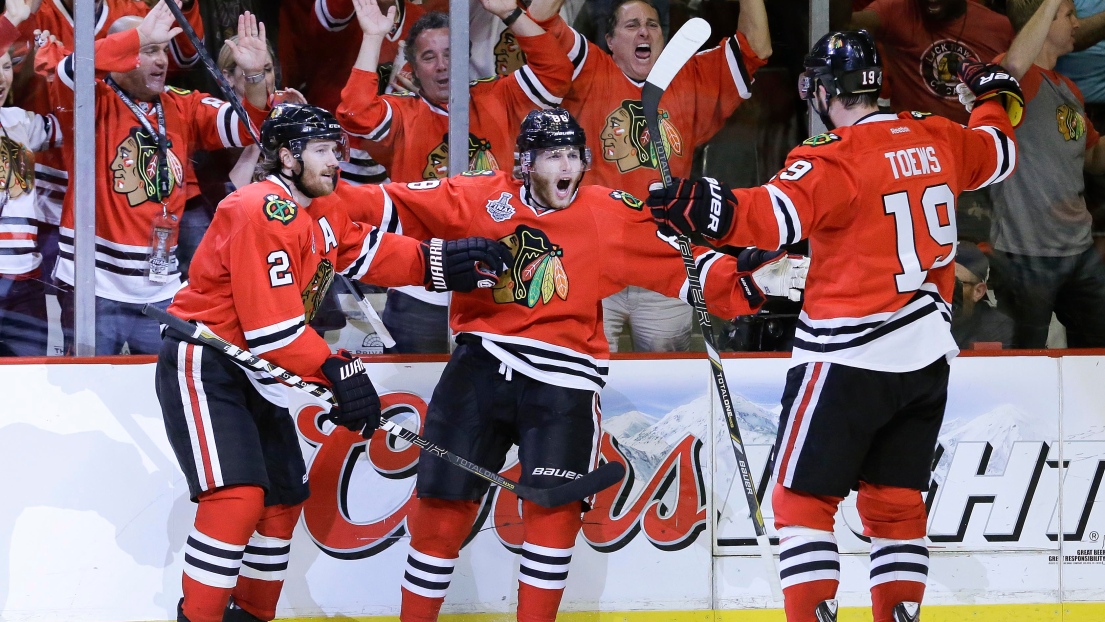 Les joueurs des Blackhawks de Chicago