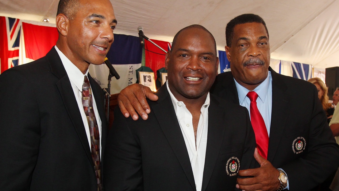 Rob Ducey, Tim Raines et George Bell 