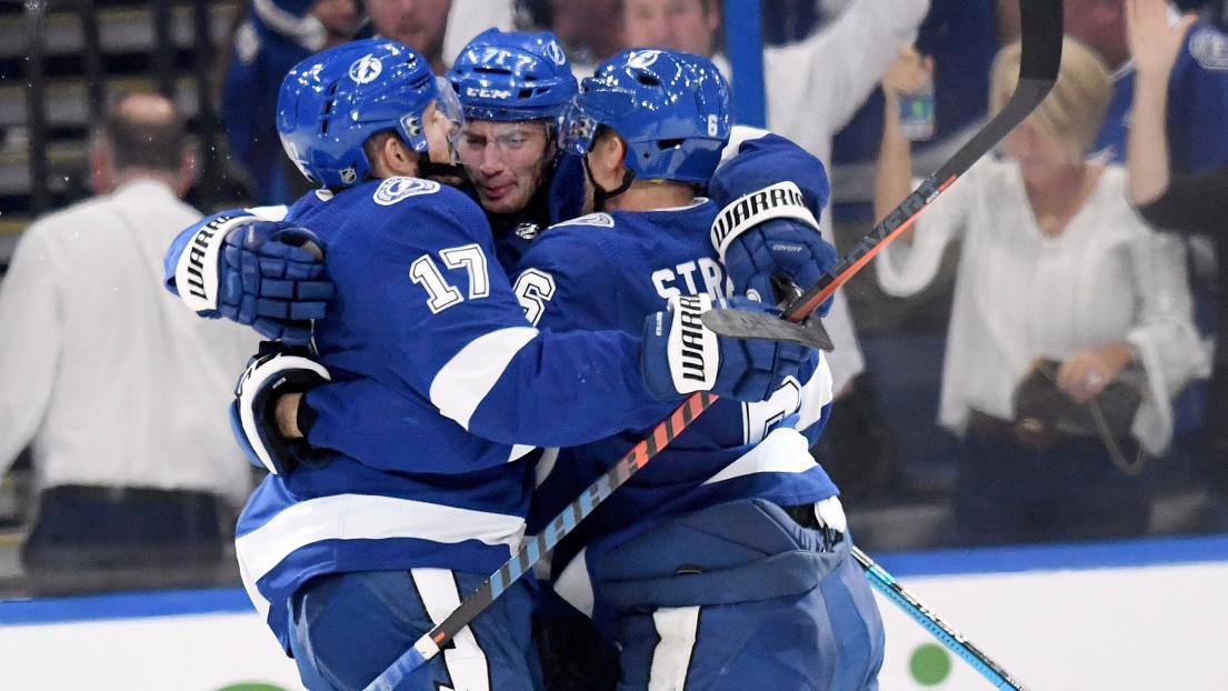 Alex Killorn, Anthony Cirelli et Anton Stralman