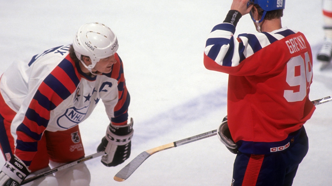 Mario Lemieux et Wayne Gretzky 