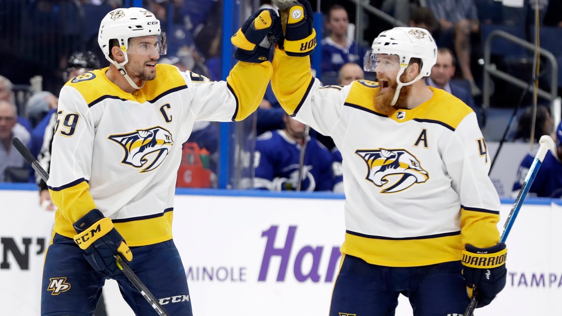 Roman Josi et Ryan Ellis