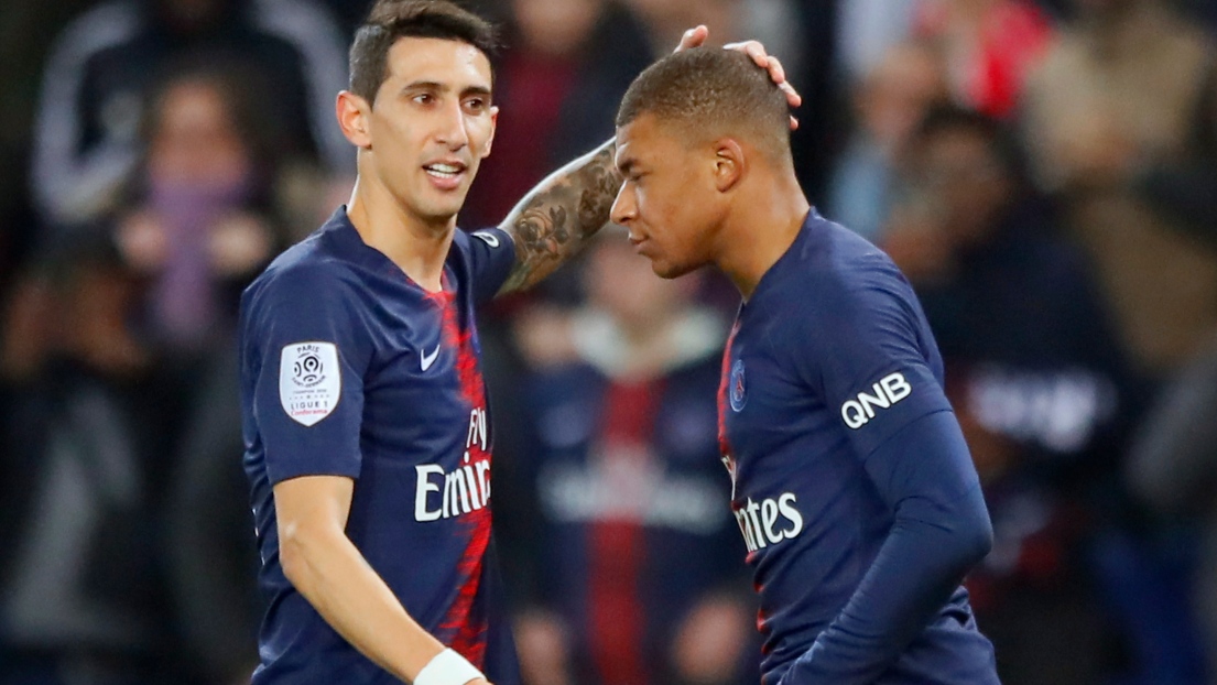 Angel Di Maria et Kylian Mbappé