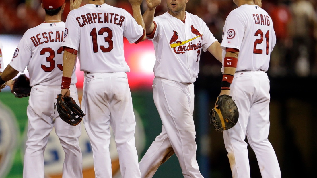 Daniel Descalso, Matt Carpenter, Matt Holliday et Allen Craig