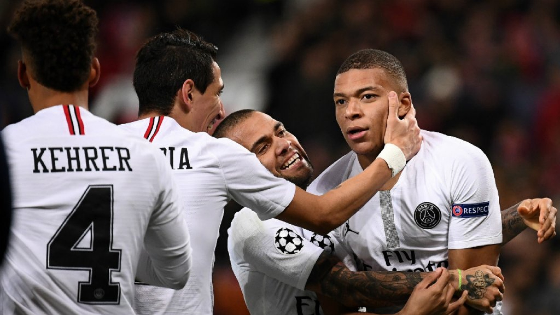 Mbappé célèbre son but face à Manchester United