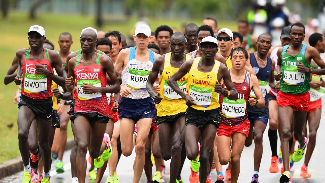 Des coureurs au marathon des Jeux olympiques de Rio.