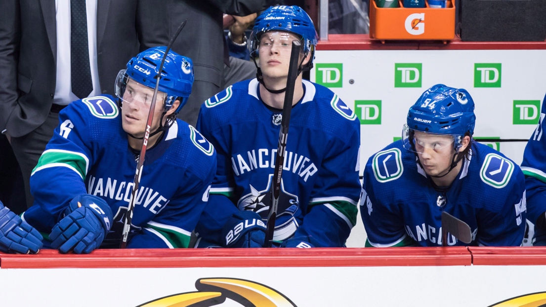 Brock Boeser, Elias Pettersson et Jonathan Dahlen