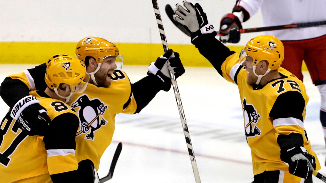 Sidney Crosby, Phil Kessel et Patric Hornqvist