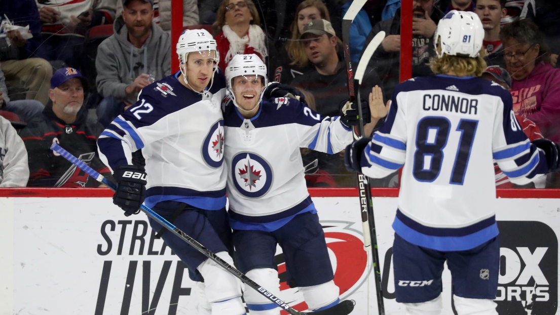 Nikolaj Ehlers, Kevin Hayes et Kyle Connor