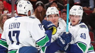 Josh Leivo, Bo Horvat et Elias Pettersson