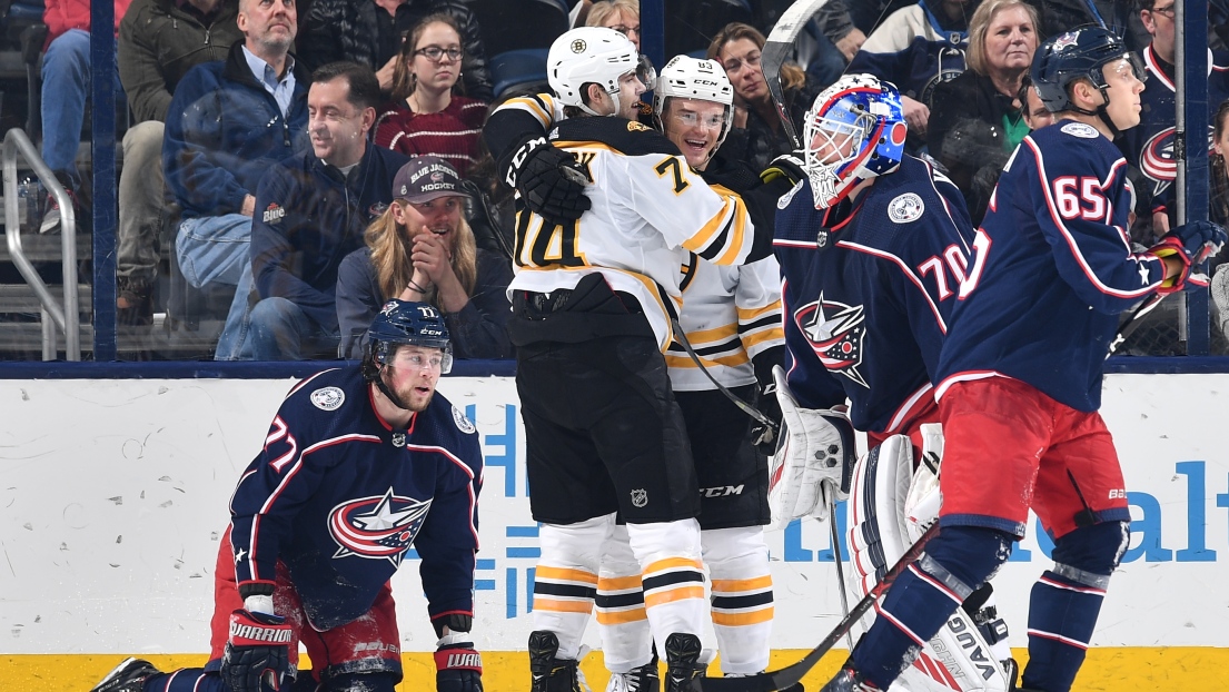 Jake DeBrusk et Karson Kuhlman 